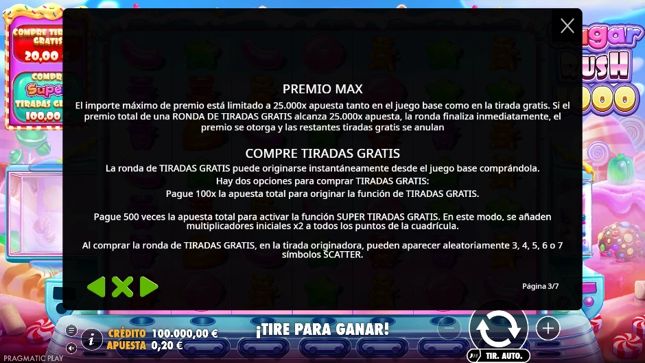 Sugar Rush 1000 — compras de bono